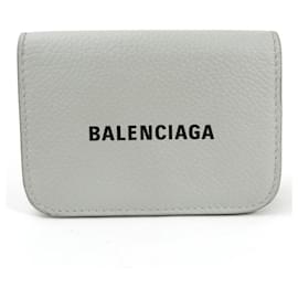 Balenciaga-Balenciaga Tri-Fold Leather Wallet-Black,Grey