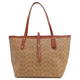 Coach-Coach Signature Tote Bag-Brown