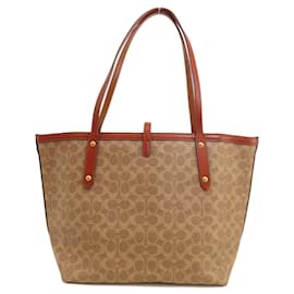 Coach-Coach Signature Tote Bag-Brown