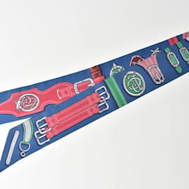 Hermès-Hermes Twilly Silk Scarf in Blue-Blue