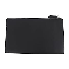 Salvatore Ferragamo-Salvatore Ferragamo Black Leather Studded Clutch Bag-Black