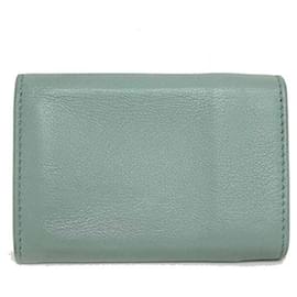 Balenciaga-Balenciaga Tri-Fold Wallet in Gray and Light Blue-Brown,Light blue