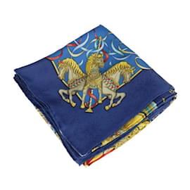 Hermès-Hermes LUNA PARK Amusement Park Carre 90 Scarf-Blue,Multiple colors