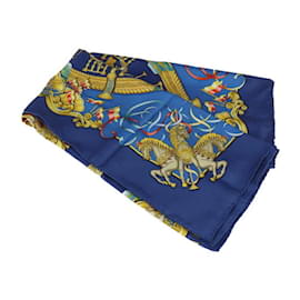 Hermès-Hermes LUNA PARK Amusement Park Carre 90 Scarf-Blue,Multiple colors