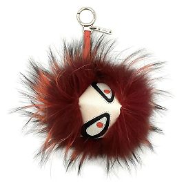 Chaveiro Fendi Bag Bugs Prata Vermelho Bege Bordeaux
