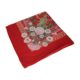 Hermès-Hermes Jeux de Paille Carre 90 Scarf-Red,Multiple colors