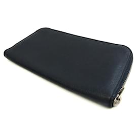 Valextra-Valextra Men's Leather Clutch Bag in Navy-Navy blue