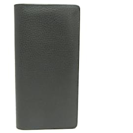 Louis Vuitton-Louis Vuitton Taurillon Brazza Wallet-Dark grey