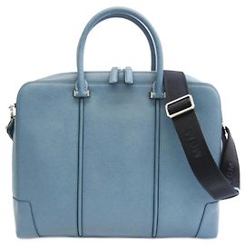 MCM Men's Leather Handbag in Light Blue Light blue