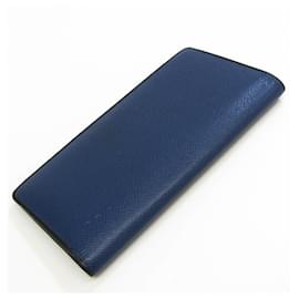 Louis Vuitton-Louis Vuitton Taiga Brazza Wallet-Black,Blue