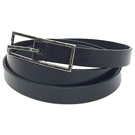 Schmaler Ledergürtel Yves Saint Laurent Schwarz