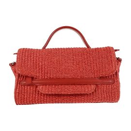 Rote Strohtasche Zanellato Rot