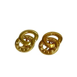 Céline Brinco de orelha com motivo de logotipo circular vintage Celine Dourado