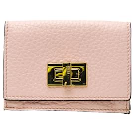 Fendi-Fendi PEEKABOO 8M0426 Women's Leather Wallet-Pink,Golden