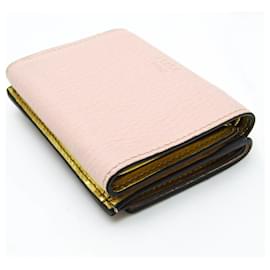 Fendi-Fendi PEEKABOO 8M0426 Women's Leather Wallet-Pink,Golden