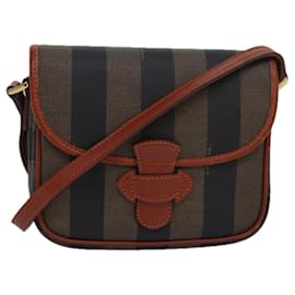 Fendi-Sac à épaule en toile Pecan FENDI marron noir Auth yk13744-Marron,Noir