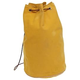 Hermès-HERMES Porochon Mimil GM Sac à épaule en toile jaune Auth fm3609-Jaune