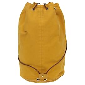 Hermès-HERMES Porochon Mimil GM Sac à épaule en toile jaune Auth fm3609-Jaune