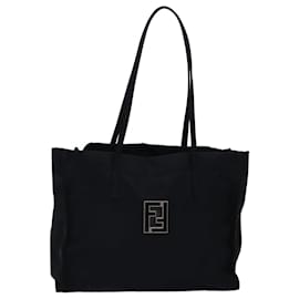Fendi-FENDI Tote Bag Nylon Black Auth ep4780-Black