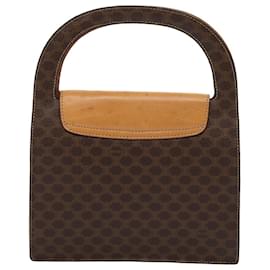 Céline-CELINE Macadam Canvas Hand Bag PVC Leather Brown Auth 82864-Brown