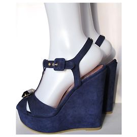 Twin Set Sandali con zeppa TWINSET blu Blu