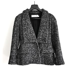 Christian Dior Pre-Fall 2018 Tweed Boucle Bar Jacket Black