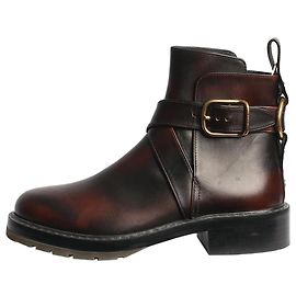 Chloé Braune Leder-Stiefeletten mit Schnallendetail - Größe EU 37 Braun