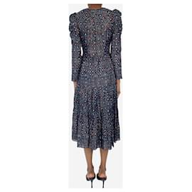 Ulla Johnson-Blue lurex ruched midi dress - size UK 4-Blue