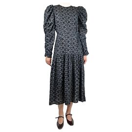Stella Nova Robe midi brodée florale grise - taille UK 12 Gris