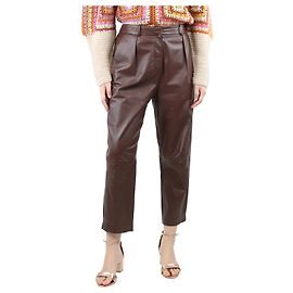 Altuzarra Pantalon en cuir marron - taille UK 10 Marron