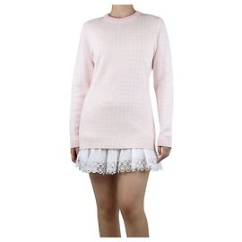 Autre Marque Rosa floral-kariertes Wollpullover - Größe L Pink