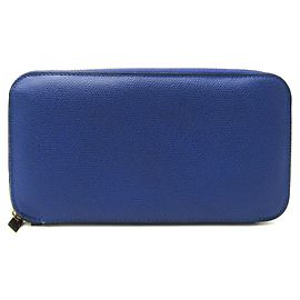 Valextra V9L06 Damen-Leder-Langgeldbörse Blau