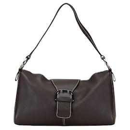 Tod's-Tod's Brown Leather Shoulder Bag-Brown