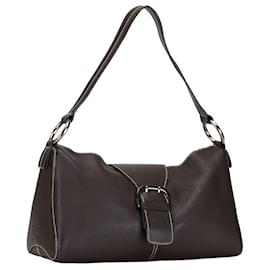 Tod's-Tod's Brown Leather Shoulder Bag-Brown