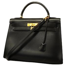 Hermès-Sac à main Hermes Kelly 32-Noir