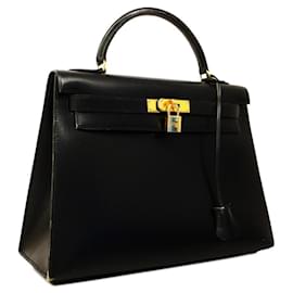 Hermès-Sac à main Hermes Kelly 32-Noir