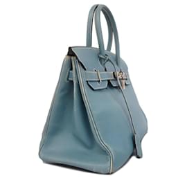 Hermès-Sac à main Hermes Birkin 30 J-Bleu