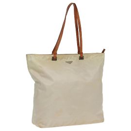 PRADA Bolsa Tote Nylon Branca Auth 83952 Branco