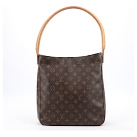 Louis Vuitton-Louis Vuitton Monogram Canvas Looping GM Shoulder Bag M51145-Brown