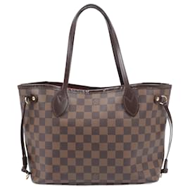 Louis Vuitton-Sac à main Louis Vuitton Damier Ebene Neverfull PM N51109-Marron