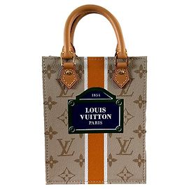 Louis Vuitton Petit Sac Plat Monopaname Bege Couro Bege