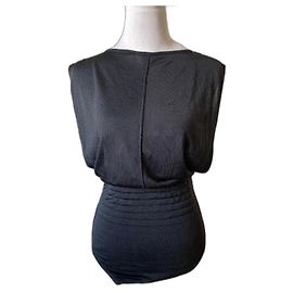 Alaïa Black Viscose Backless Bodysuit Black