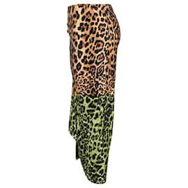 Paco Rabanne-Paco Rabanne Midi Leopard Print Ruched Skirt in Brown Viscose-Other,Python print