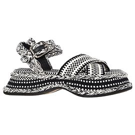 Gewebte Sandalen Chloé Meril aus schwarzer Baumwolle Schwarz