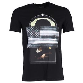 Camiseta de algodón negro con estampado gráfico Givenchy Negro