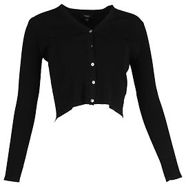 Kurzer Cardigan von Theory aus schwarzer Wolle Schwarz