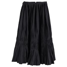 Saia midi plissada vintage Marcel Rochas 1951 em tafetá preto Preto