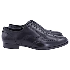Dolce & Gabbana-Dolce & Gabbana Wingtip Oxford Shoes in Black Leather-Black