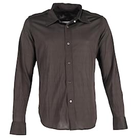 Tom Ford-Tom Ford Button-Down Shirt in Brown Cotton-Brown,Red