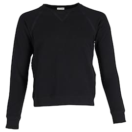 Saint Laurent Langarm-Pullover aus schwarzer Baumwolle Schwarz